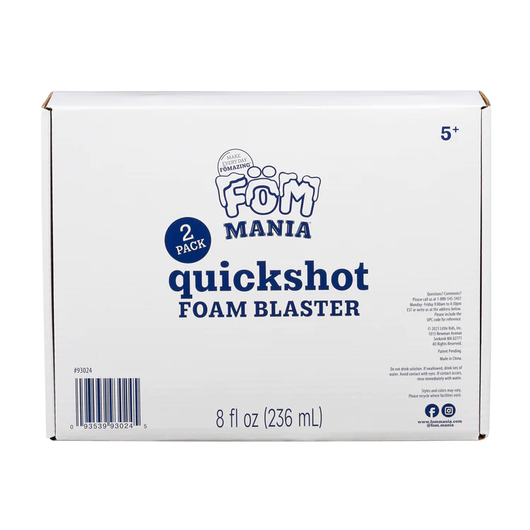 Fom Mania Quickshot Foam Blaster for Kids Adults| 2 Pack  Exclusive | Non Toxic Kid Foam Blaster Squirt Gun | Ideas Gift Toys for Summer